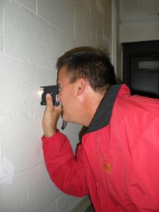 Photo 13 – Destructive measurement of coating thickness using a Tooke Gage.